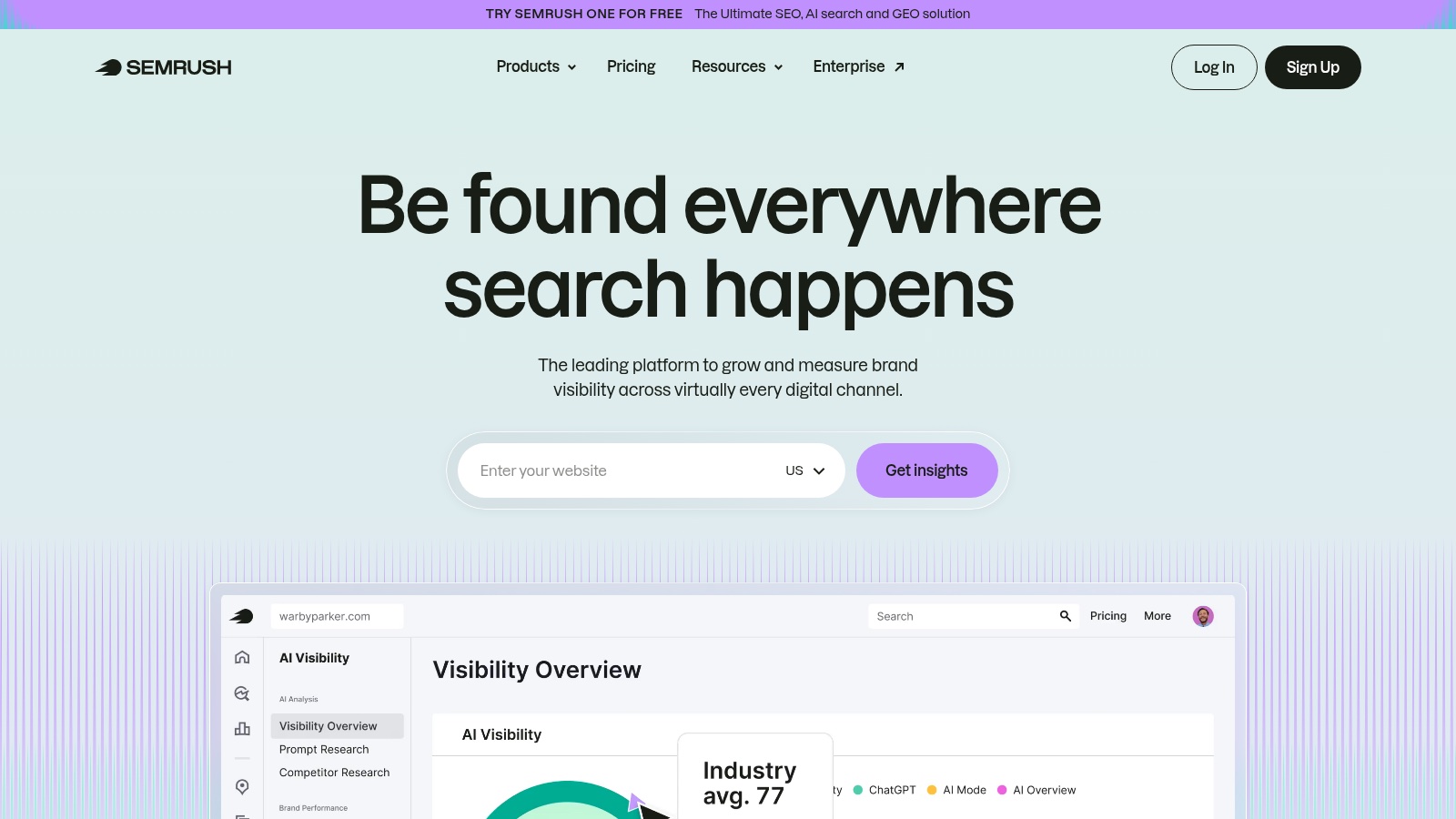 Produkt-Screenshot von Semrush